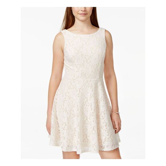 SPEECHLESS Dresses & Skirts - SPEECHLESS Womens Fit + Flare Short Dress Sleeveless Scoop Neck Party V-back
